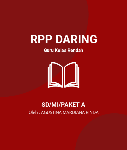 Unduh RPP DARING KELAS RENDAH - RPP Daring Guru Kelas Rendah Kelas 3 SD/MI/Paket A Tahun 2022 Oleh AGUSTINA MARDIANA RINDA (#109903)