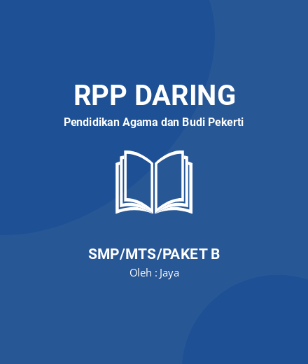 Unduh RPP Daring Akidah Akhlak Mts Kelas 8 - RPP Daring Pendidikan Agama Dan Budi Pekerti Kelas 8 SMP/MTS/Paket B Tahun 2024 Oleh Jaya (#11289)