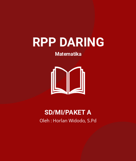 Unduh RPP Daring MATEMATIKA SD Kelas 4 Semester 2 & 1 - RPP Daring Matematika Kelas 4 SD/MI/Paket A Tahun 2023 Oleh Horlan Widodo, S.Pd (#115564)