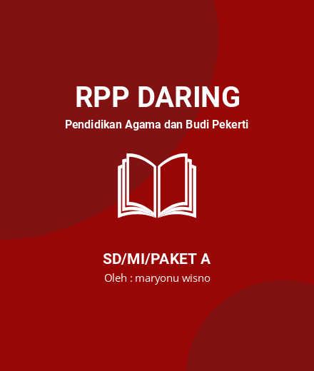 Unduh RPP Daring PAI BP SD Kelas 1 - RPP Daring Pendidikan Agama Dan Budi Pekerti Kelas 1 SD/MI/Paket A Tahun 2024 Oleh Maryonu Wisno (#116550)