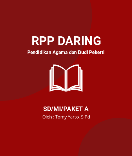 Unduh RPP DARING PAI KELAS 3 SEMESTER 1-2 - RPP Daring Pendidikan Agama dan Budi Pekerti Kelas 3 SD/MI/Paket A Tahun 2024 oleh Tomy Yarto, S.Pd (#116829)