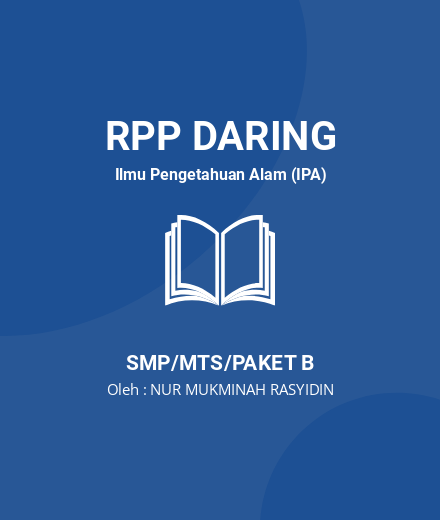 Unduh RPP DARING PENCERNAAN MEKANIS DAN KIMIAWI - RPP Daring Ilmu Pengetahuan Alam (IPA) Kelas 8 SMP/MTS/Paket B Tahun 2025 Oleh NUR MUKMINAH RASYIDIN (#122296)