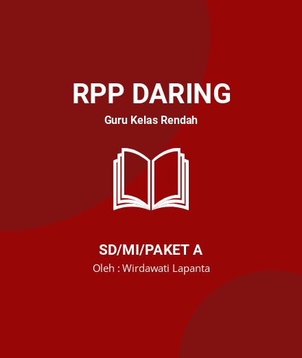 Unduh RPP Daring Tematik Kelas 2 - RPP Daring Guru Kelas Rendah Kelas 2 SD/MI/Paket A Tahun 2024 Oleh Wirdawati Lapanta (#140425)
