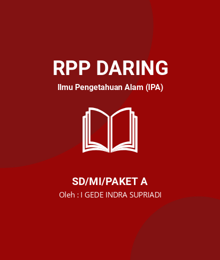 Unduh RPP Daring Tentang Indra Pendengar - RPP Daring Ilmu Pengetahuan Alam (IPA) Kelas 4 SD/MI/Paket A Tahun 2024 Oleh I GEDE INDRA SUPRIADI (#142019)