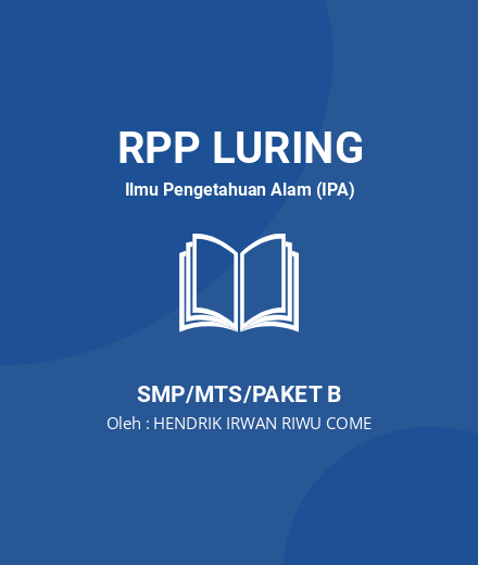 Unduh RPP Getaran - RPP Luring Ilmu Pengetahuan Alam (IPA) Kelas 8 SMP/MTS/Paket B Tahun 2024 Oleh HENDRIK IRWAN RIWU COME (#145361)