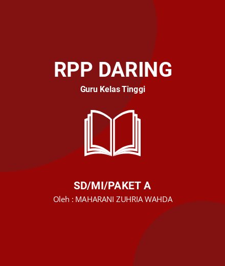 Unduh RPP Evaluasi Pembelajaran - RPP Daring Guru Kelas Tinggi Kelas 6 SD/MI/Paket A Tahun 2022 oleh MAHARANI ZUHRIA WAHDA (#14833)