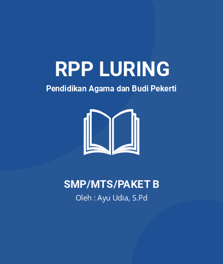 Unduh RPP LURING KATHOLIK KELAS 8 SEMESTER 1-2 - RPP Luring Pendidikan Agama dan Budi Pekerti Kelas 8 SMP/MTS/Paket B Tahun 2024 oleh Ayu Udia, S.Pd (#170754)