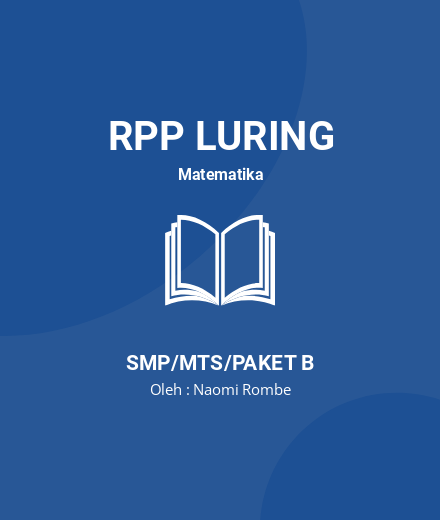 Unduh RPP Statistik Diagram Batang - RPP Luring Matematika Kelas 7 SMP/MTS/Paket B Tahun 2025 Oleh Naomi Rombe (#199567)