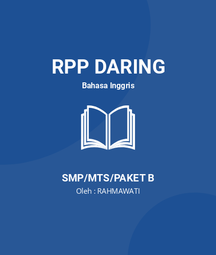 Unduh RPP Teks Procedure - RPP Daring Bahasa Inggris Kelas 9 SMP/MTS/Paket B Tahun 2024 oleh RAHMAWATI (#200922)