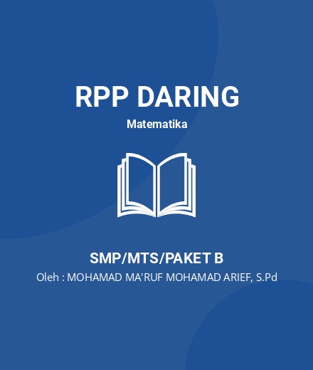 Unduh RPP TEOREMA PYTHAGORAS - RPP Daring Matematika Kelas 8 SMP/MTS/Paket B Tahun 2024 Oleh MOHAMAD MA'RUF MOHAMAD ARIEF, S.Pd (#222874)