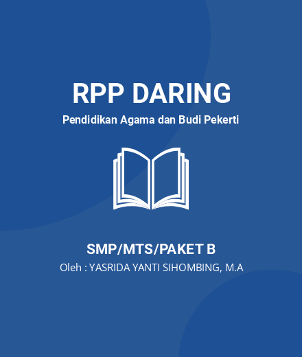 Unduh RPP THAHARAH,HIDUP NYAMAN DENGAN KEBERSIHAN - RPP Daring Pendidikan Agama dan Budi Pekerti Kelas 7 SMP/MTS/Paket B Tahun 2024 oleh YASRIDA YANTI SIHOMBING, M.A (#229583)