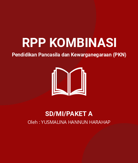 Unduh RPP Rencana Pembelajaran Simulasi Kls 4 - RPP Kombinasi Pendidikan Pancasila Dan Kewarganegaraan (PKN) Kelas 4 SD/MI/Paket A Tahun 2024 Oleh YUSMALINA HANNUN HARAHAP (#265699)