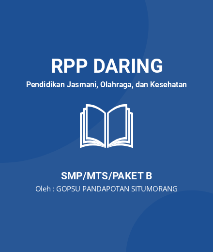 Unduh RPP Pola Makan Sehat - RPP Daring Pendidikan Jasmani, Olahraga, dan Kesehatan Kelas 7 SMP/MTS/Paket B Tahun 2024 oleh GOPSU PANDAPOTAN SITUMORANG (#49307)