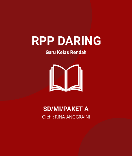 Unduh RPP Daring - RPP Daring Guru Kelas Rendah Kelas 1 SD/MI/Paket A Tahun 2024 Oleh RINA ANGGRAINI (#75060)