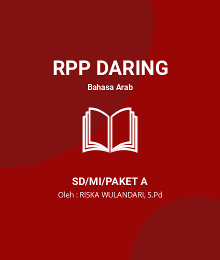 Unduh RPP DARING BHS ARAB SD-MI KELAS 2 SEMESTER 1-2 - RPP Daring Bahasa Arab Kelas 2 SD/MI/Paket A Tahun 2024 Oleh RISKA WULANDARI, S.Pd (#84670)